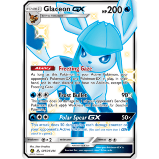 Glaceon GX SV55/SV94  - Holofoil Hidden Fates Shiny Vault - Shiny Holo Rare