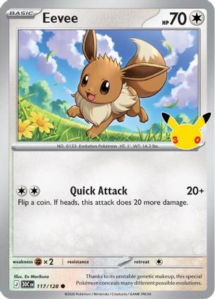 Eevee 117/128  - Holofoil ME 30th Celebration - Common