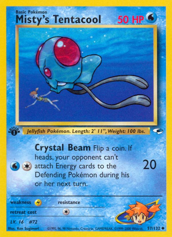 Misty's Tentacool (57) 057  - 1st Edition Gym Heroes - Uncommon