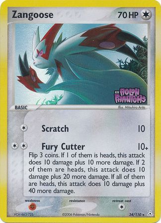 Zangoose  - Reverse Holofoil Holon Phantoms - Rare