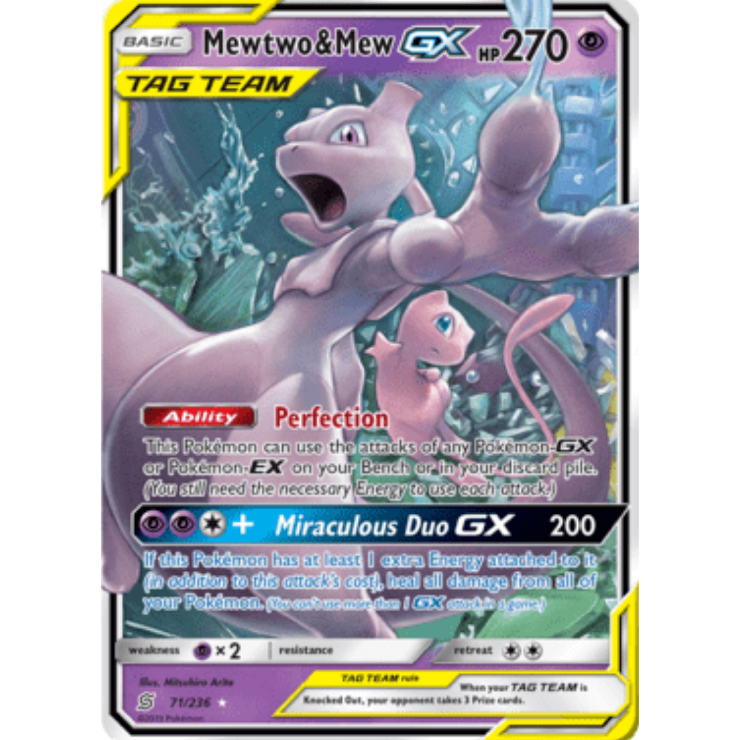 Mewtwo & Mew GX 071/236  - Holofoil SM  Unified Minds - Ultra Rare