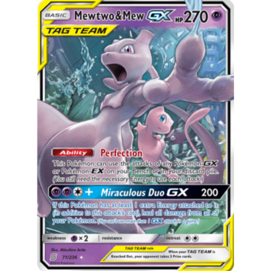 Mewtwo & Mew GX 071/236  - Holofoil SM  Unified Minds - Ultra Rare