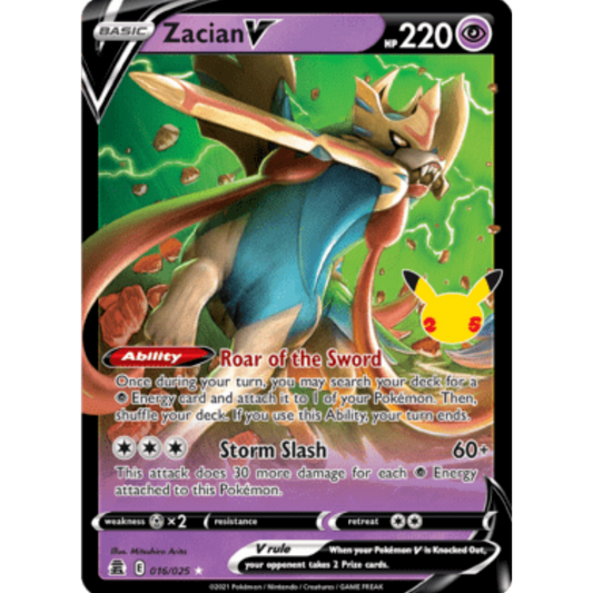 Zacian V 016/025  - Holofoil Celebrations - Ultra Rare