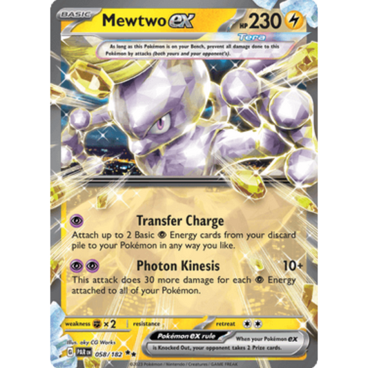Mewtwo ex 058/182  - Holofoil SV04 Paradox Rift - Double Rare