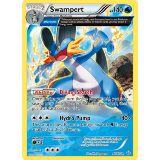 Swampert (Alpha) 036/160  - Reverse Holofoil XY  Primal Clash - Holo Rare