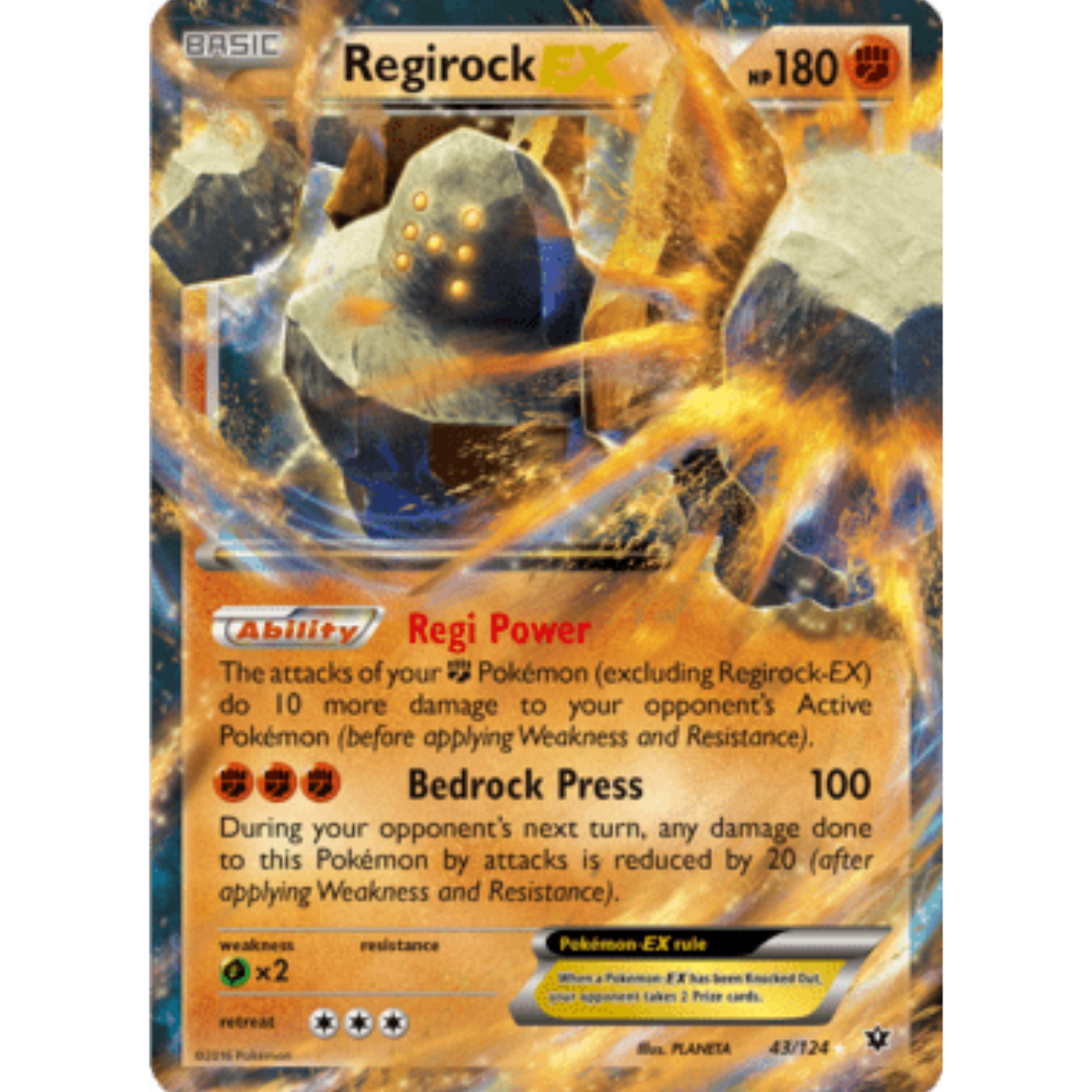 Regirock EX 043/124  - Holofoil XY  Fates Collide - Ultra Rare