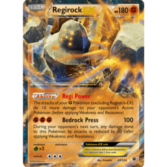 Regirock EX 043/124  - Holofoil XY  Fates Collide - Ultra Rare