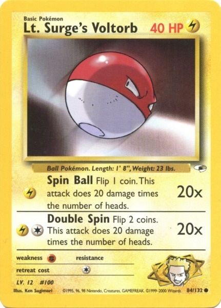 Lt. Surge's Voltorb 084  - Unlimited Gym Heroes - Common