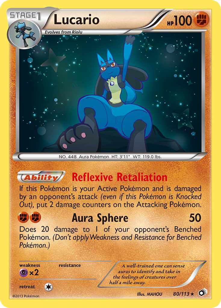 Lucario 080  - Holofoil Legendary Treasures - Holo Rare