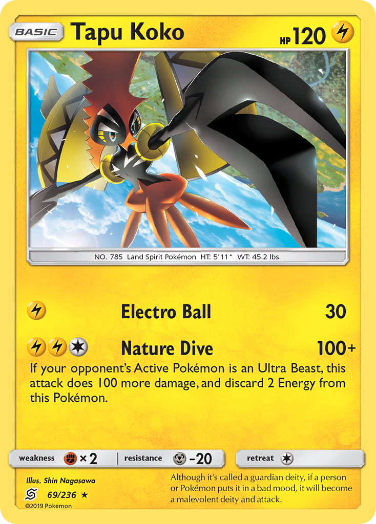 Tapu Koko  - Holofoil SM  Unified Minds - Holo Rare