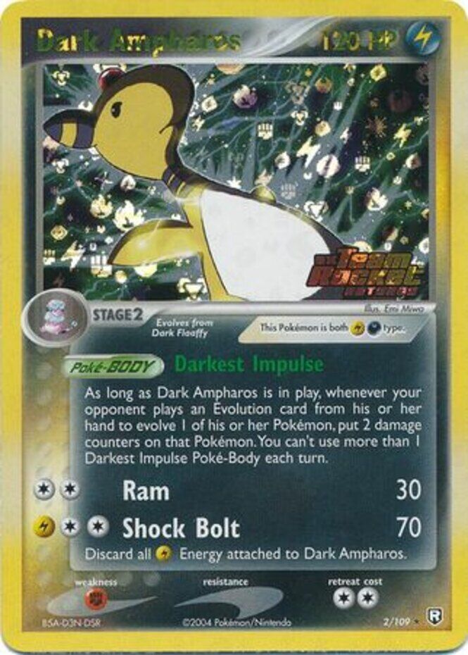 Dark Ampharos 002  - Reverse Holofoil Team Rocket Returns - Holo Rare