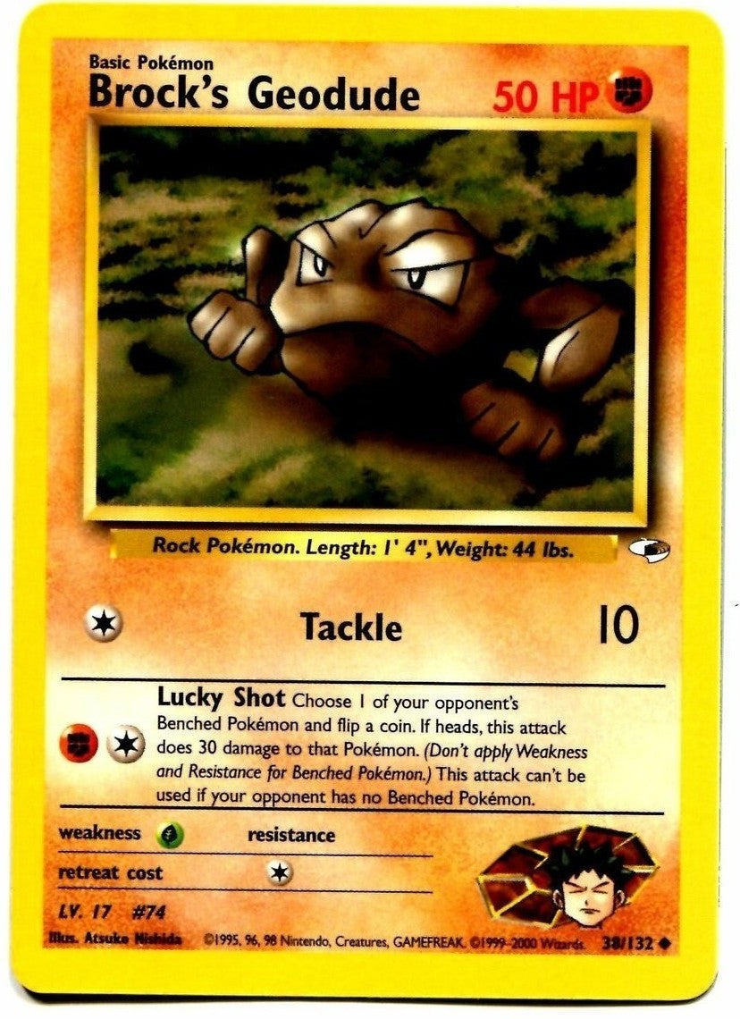 Brock's Geodude (38) 038  - Unlimited Gym Heroes - Uncommon
