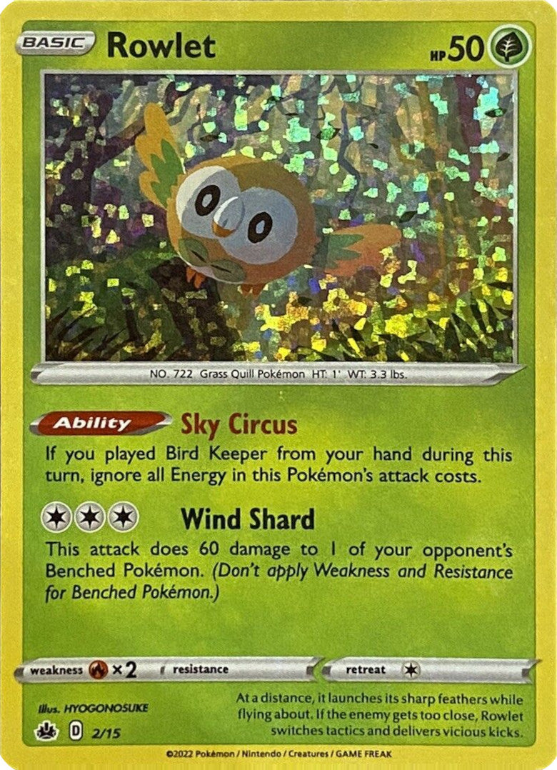 Rowlet 002/15  - Holofoil McDonalds Promos 2022 - Promo