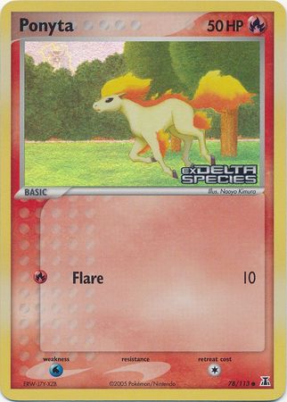 Ponyta 078  - Reverse Holofoil Delta Species - Common