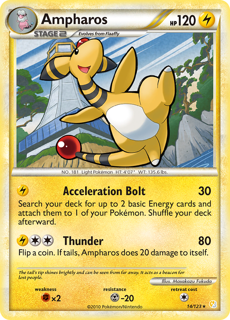 Ampharos 014  HeartGold SoulSilver - Rare