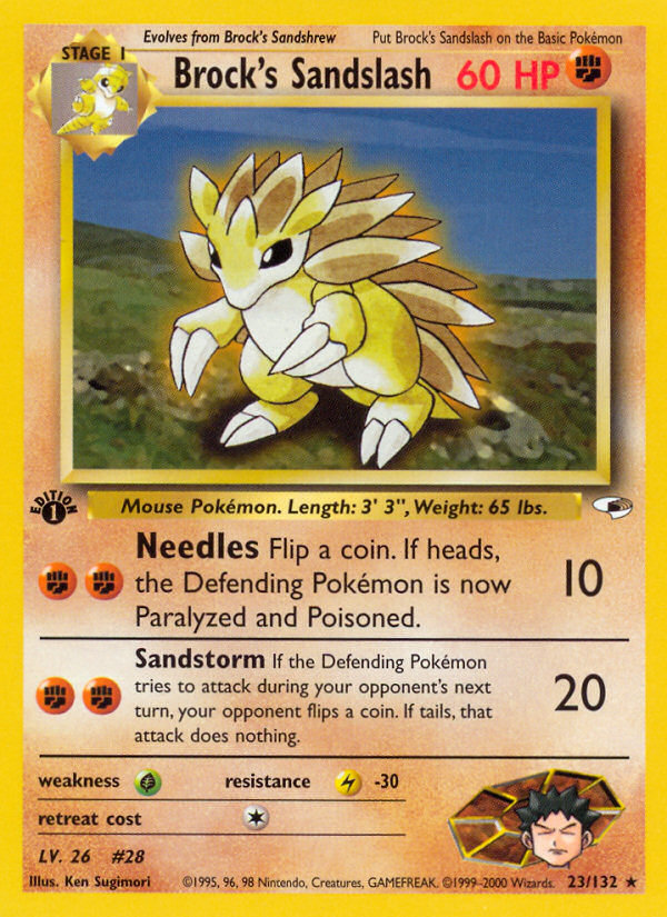 Brock's Sandslash 023  - 1st Edition Gym Heroes - Rare