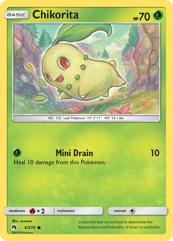 Chikorita (6) 006  SM  Lost Thunder - Common