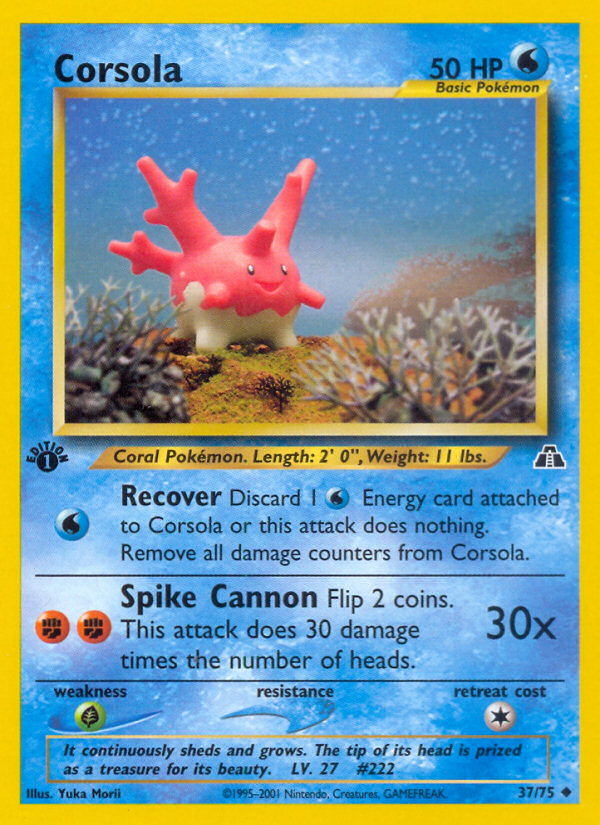 Corsola 037  - 1st Edition Neo Discovery - Uncommon