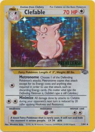 Clefable (Prerelease) 001  - Holofoil WoTC Promo - Promo