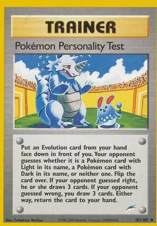 Pokemon Personality Test 102/105  - Unlimited Neo Destiny - Uncommon