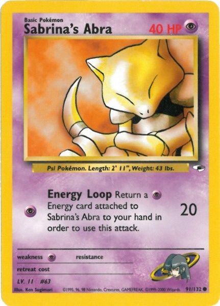 Sabrina's Abra 091  - Unlimited Gym Heroes - Common