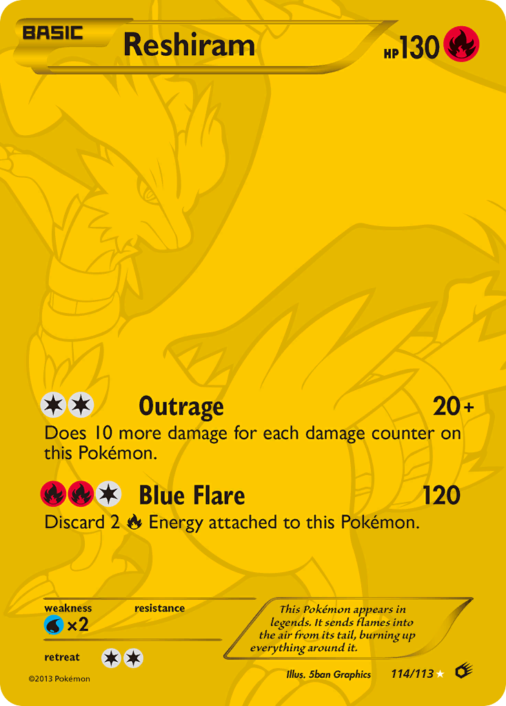 Reshiram (114 Full Art Secret Rare)  - Holofoil Legendary Treasures - Secret Rare
