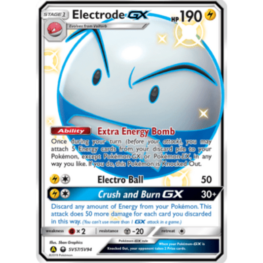 Electrode GX SV57/SV94  - Holofoil Hidden Fates Shiny Vault - Shiny Holo Rare