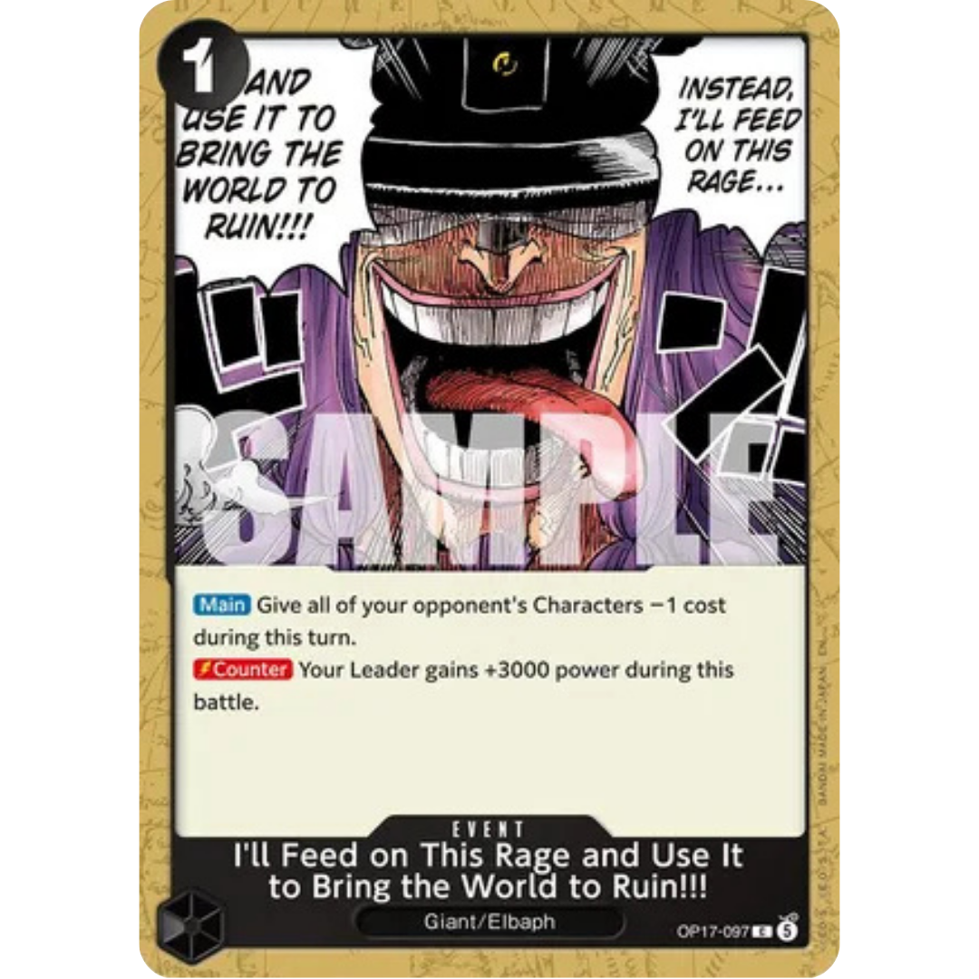 I'll Feed on This Rage and Use It to Bring the World to Ruin!!! (OP17-097) - The World's Strongest Warriors