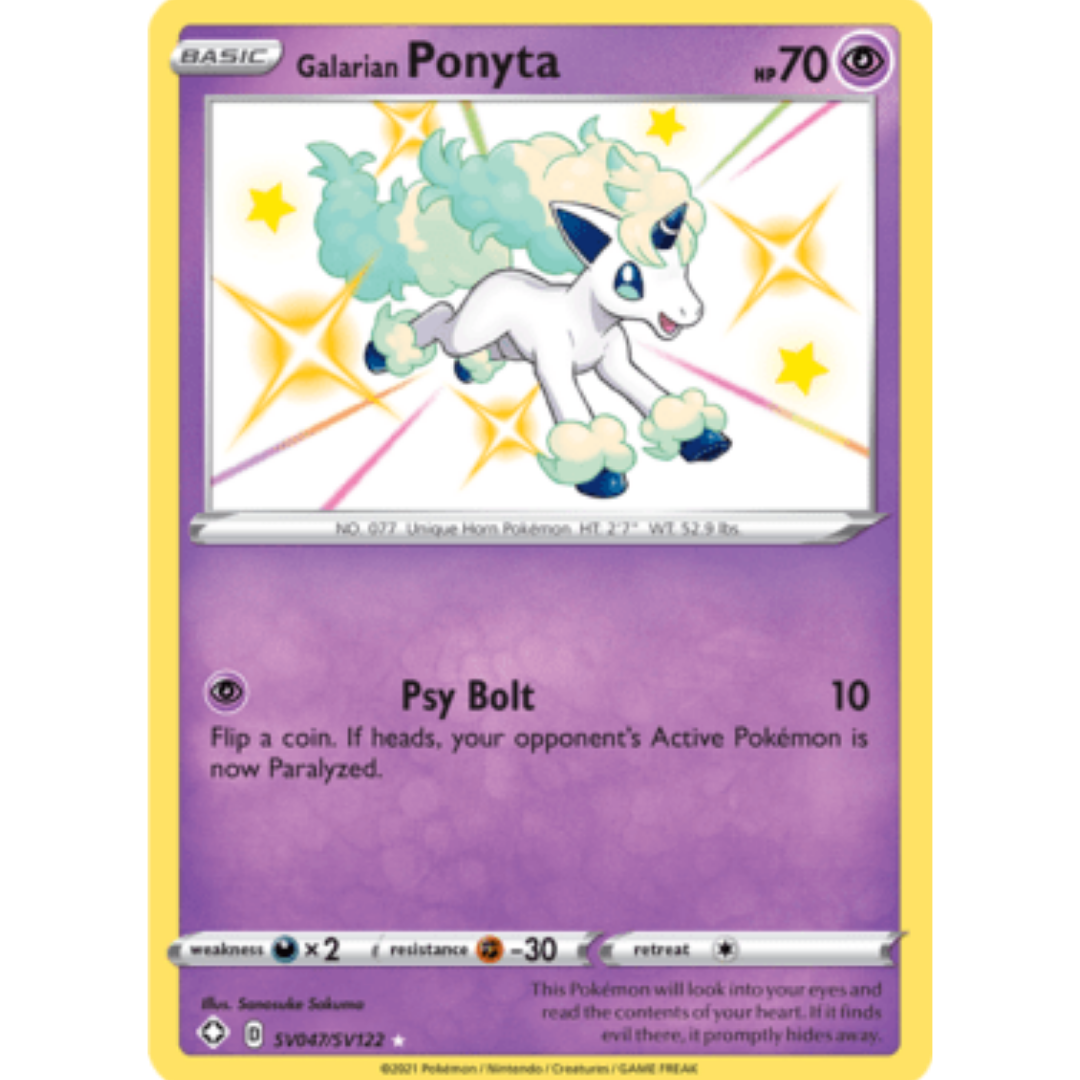 Galarian Ponyta SV047  - Holofoil Shining Fates Shiny Vault - Shiny Holo Rare