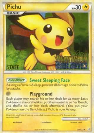 Pichu - 28/123 (Prerelease) [Staff]/123  - Holofoil Nintendo Promos - Promo