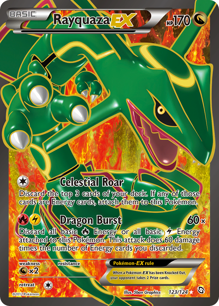 Rayquaza EX (123 Full Art)  - Holofoil Dragons Exalted - Ultra Rare