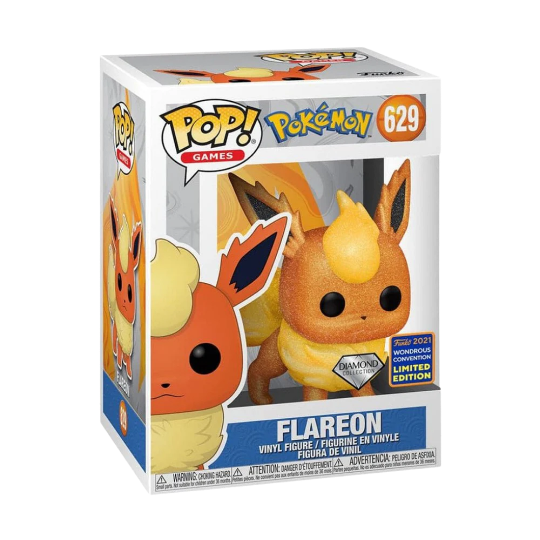 Pokemon: Flareon (2021 Wondrous Convention Shared Exclusive, Diamond Collection) Funko POP!