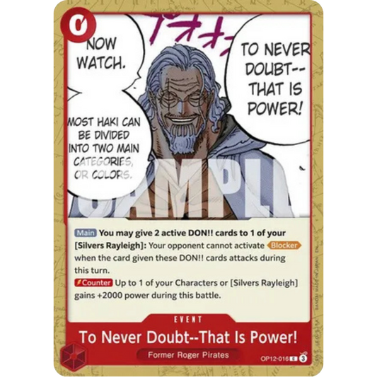 To Never Doubt--That Is Power! (OP12-016) - Legacy of the Master