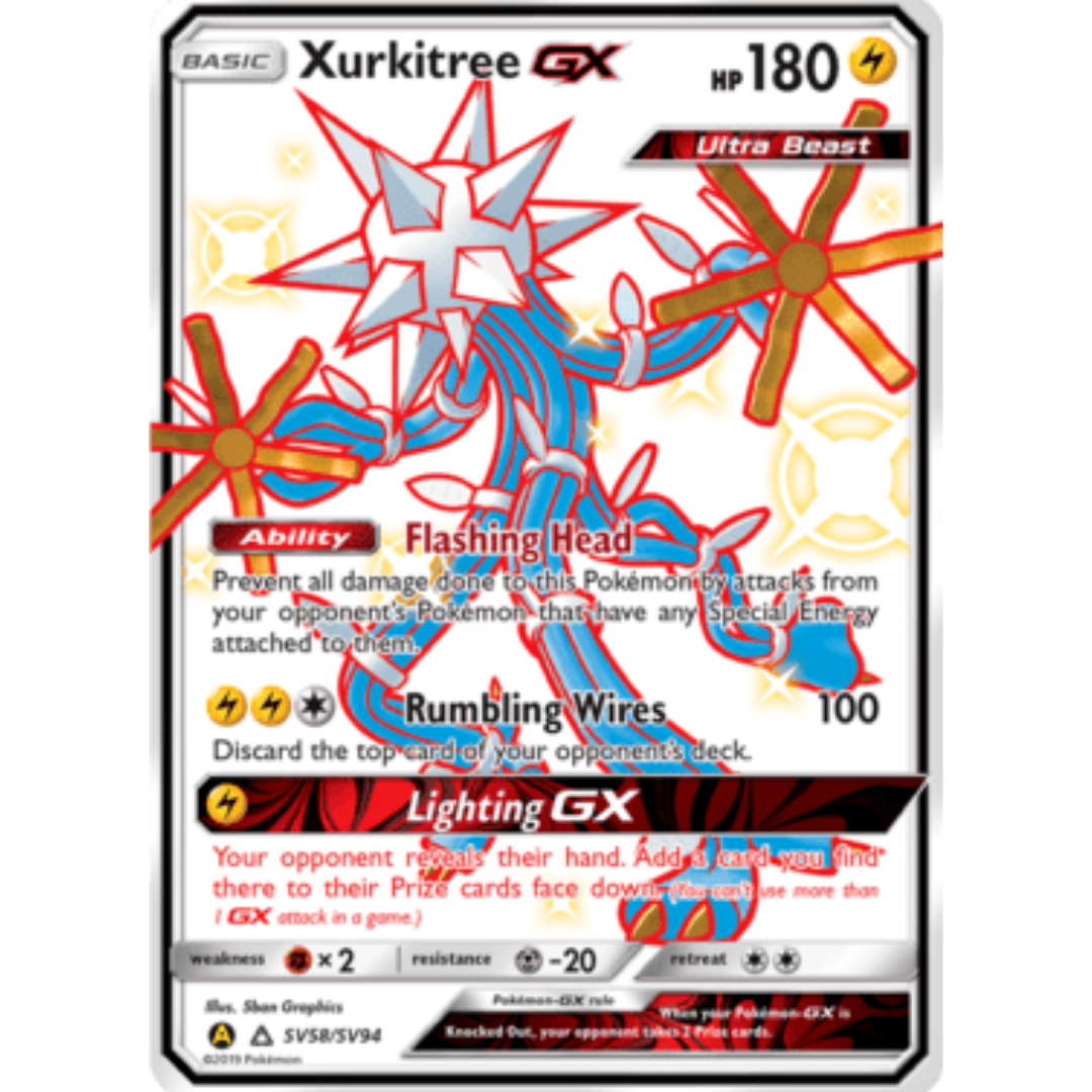 Xurkitree GX SV58  - Holofoil Hidden Fates Shiny Vault - Shiny Holo Rare
