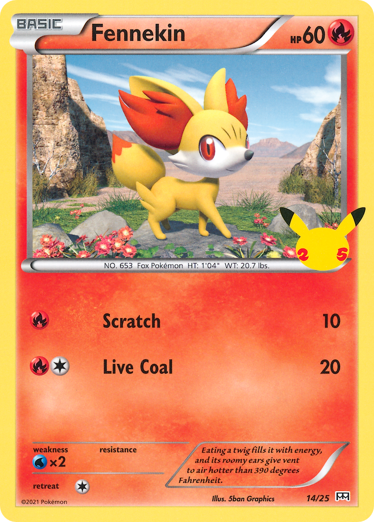 Fennekin 014/25  McDonalds 25th Anniversary Promos - Promo