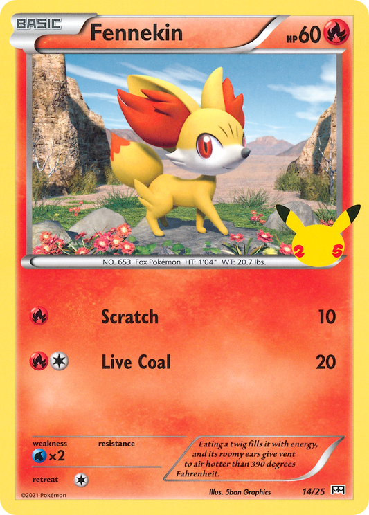 Fennekin 014/25  McDonalds 25th Anniversary Promos - Promo