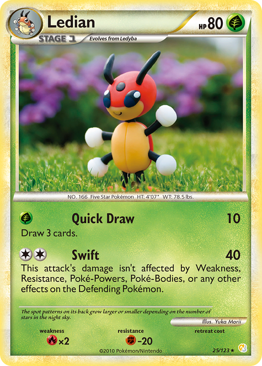 Ledian 025  HeartGold SoulSilver - Rare
