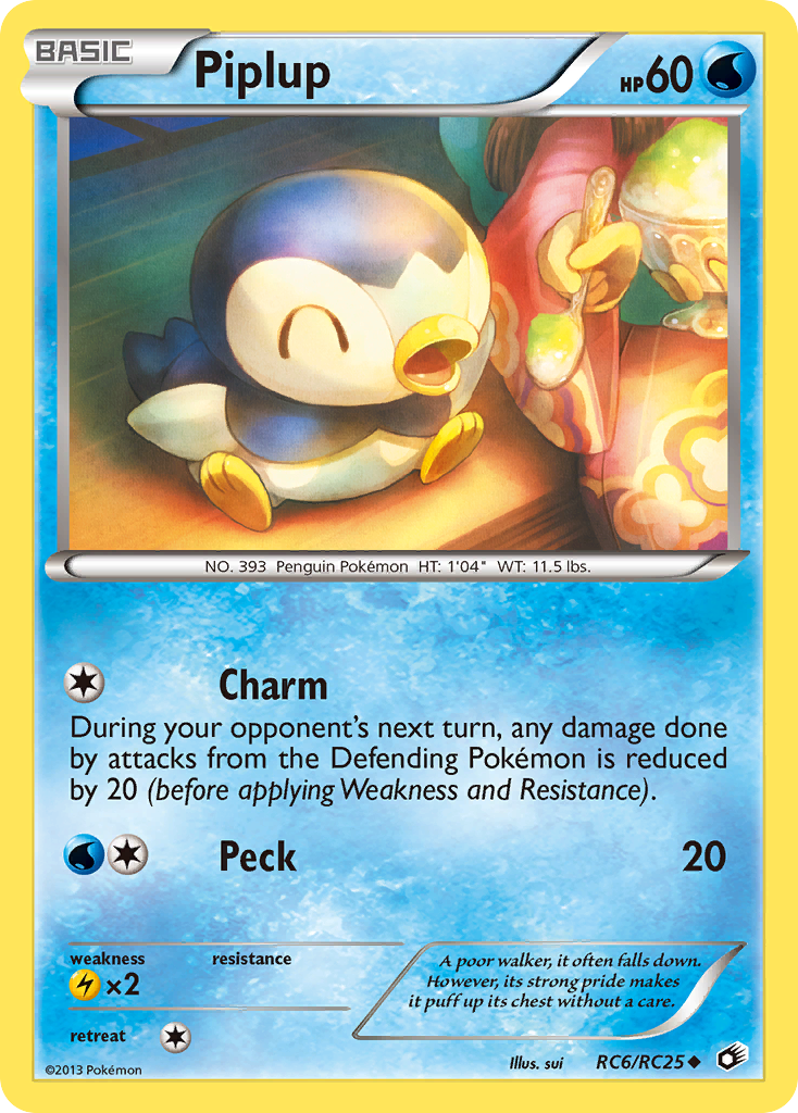 Piplup RC6  - Holofoil Legendary Treasures Radiant Collection - Uncommon