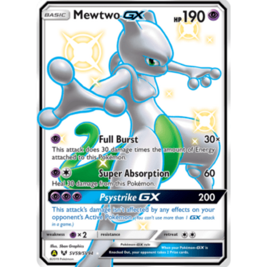 Mewtwo GX SV59/SV94  - Holofoil Hidden Fates Shiny Vault - Shiny Holo Rare