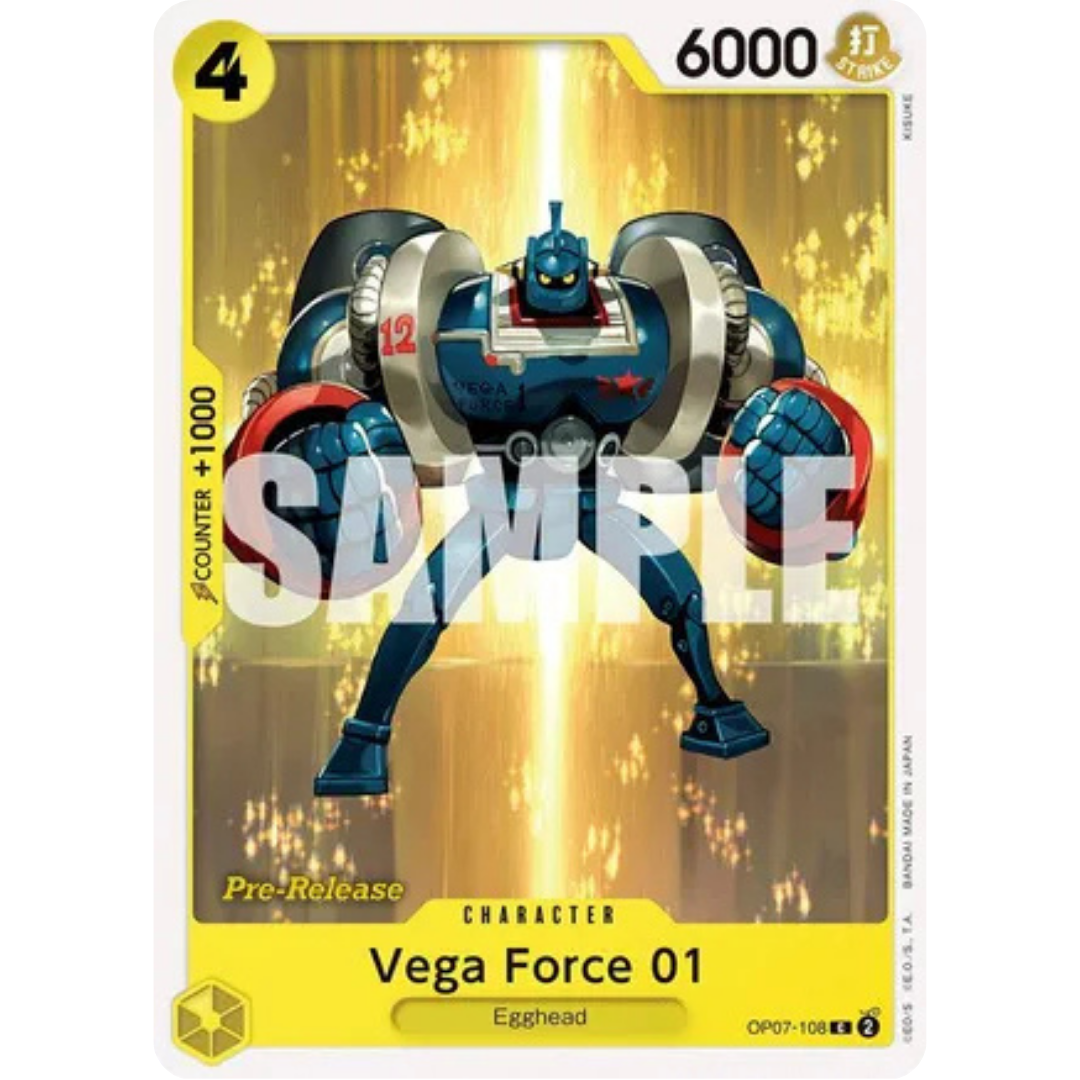 Vega Force 01 (OP07-108) - 500 Years in the Future Pre-Release Cards