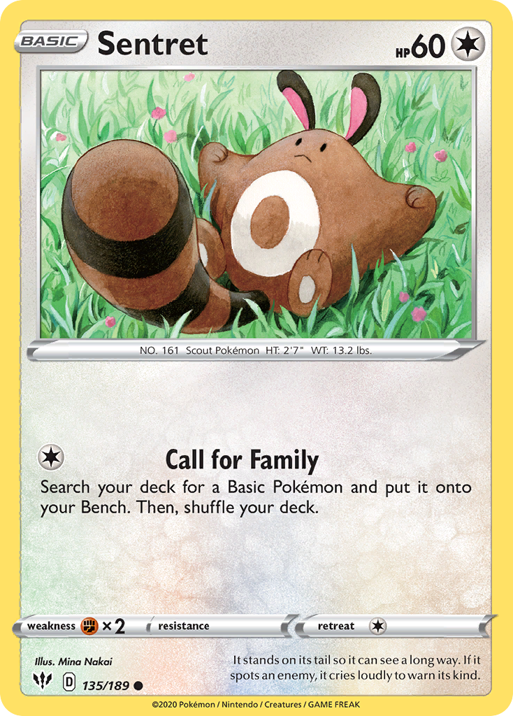 Sentret 135  SWSH03 Darkness Ablaze - Common