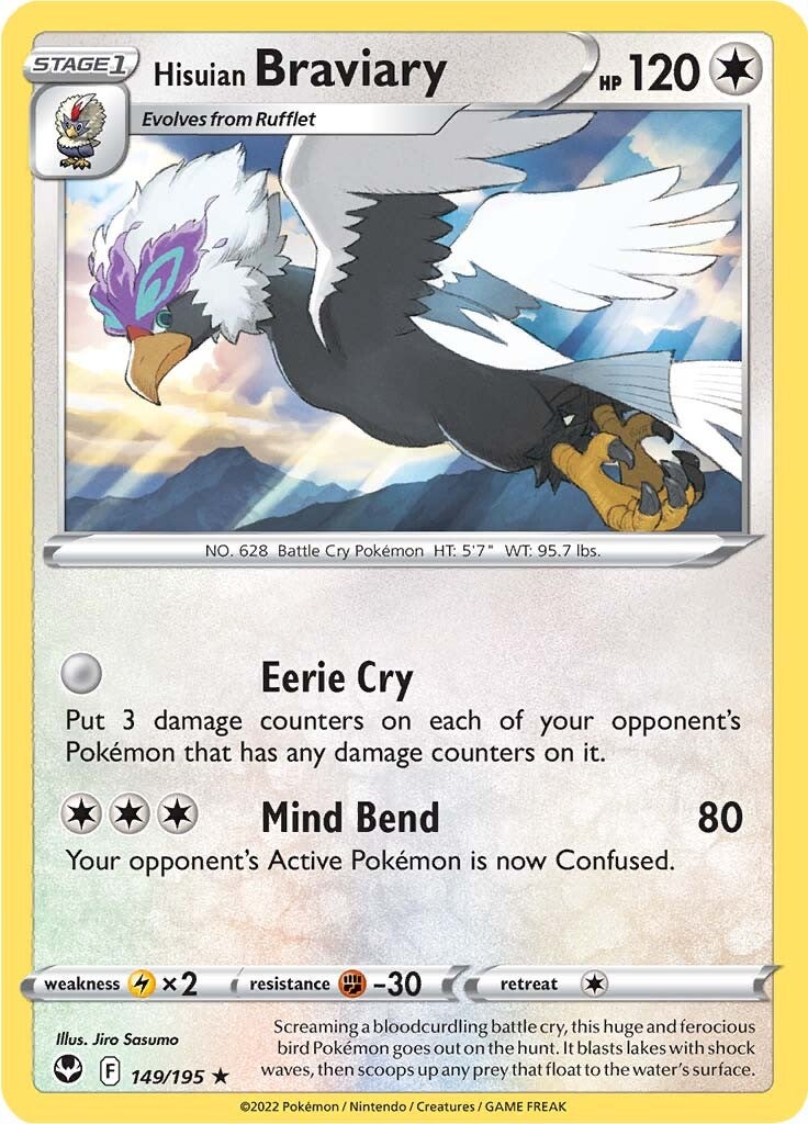 Hisuian Braviary 149  SWSH12 Silver Tempest - Rare