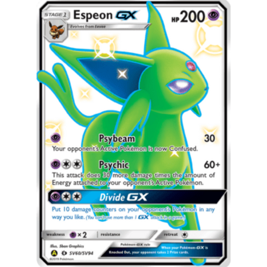 Espeon GX SV60  - Holofoil Hidden Fates Shiny Vault - Shiny Holo Rare