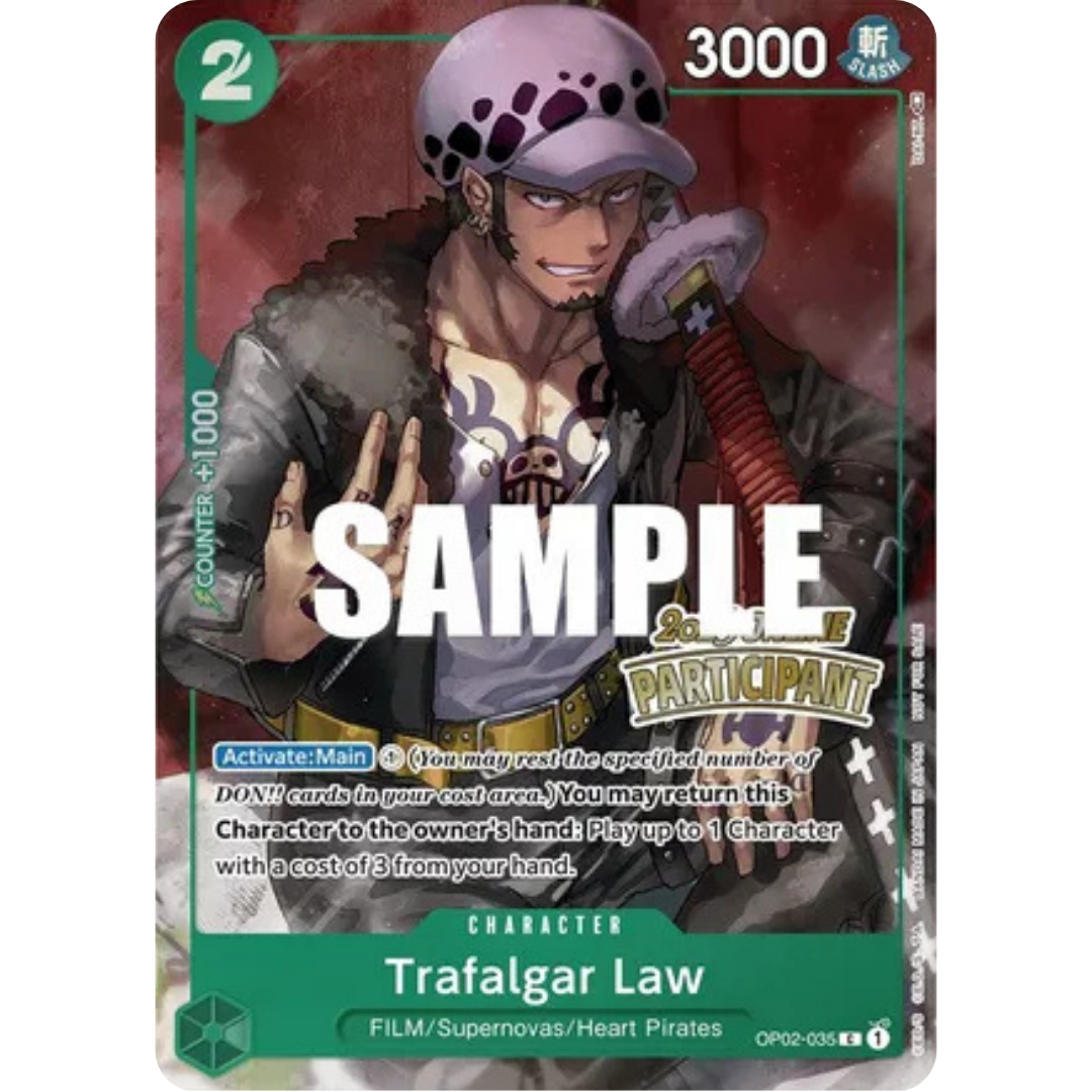 Trafalgar Law (Offline Regional 2023) [Participant] (OP02-035) - One Piece Promotion Cards Foil