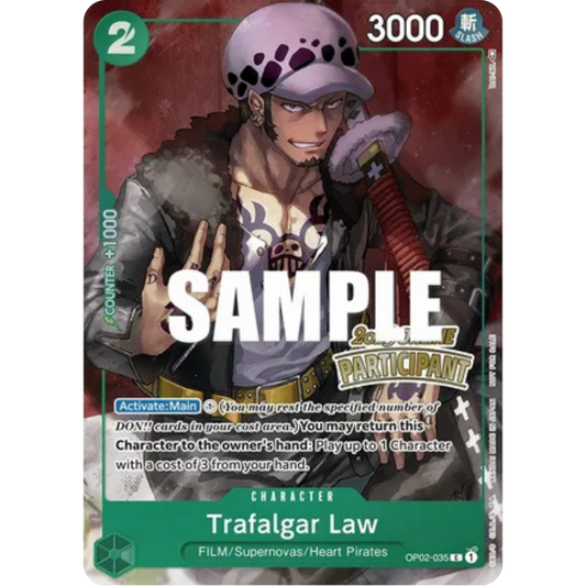 Trafalgar Law (Offline Regional 2023) [Participant] (OP02-035) - One Piece Promotion Cards Foil
