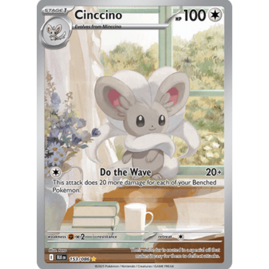 Cinccino 153/086  - Holofoil SV Black Bolt - Illustration Rare