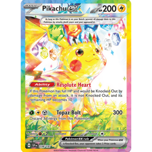 Pikachu ex 238/191  - Holofoil SV08 Surging Sparks - Special Illustration Rare