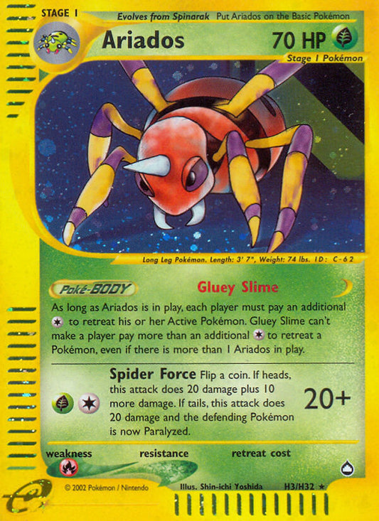 Ariados (H3) 0H3  - Holofoil Aquapolis - Holo Rare