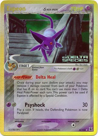 Espeon (Delta Species) 004  - Reverse Holofoil Delta Species - Holo Rare