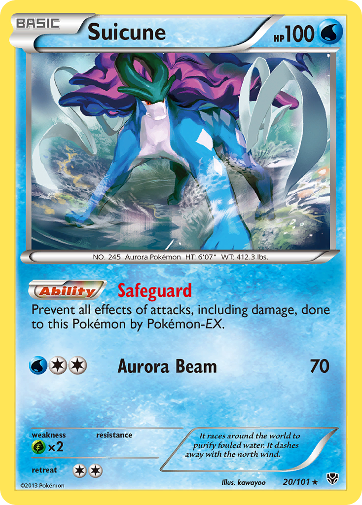 Suicune 020  Plasma Blast - Rare